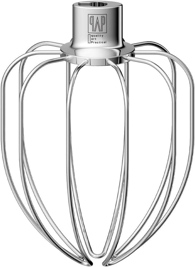 Heavy Duty Whisk Attachment for KitchenAid 5QT Bowl-Lift Stand Mixers- Extra Thick Stainless Steel Wire Whip for Fast Whipping, Perfect for Large Batches, Dishwasher Safe (WW5HD)