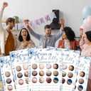 Toile Baby Shower Game, Beer or Baby Game Cards, Fun Baby's Shower Party Games Supplies Activities, Gender Reveal Games for Guests, Fun and Easy to Play, Set of 25 Cards and 1 Answer Card-C01