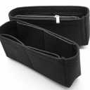 Lckaey Bag Organizer Insert for Classic Flap Medium bag Shaper Purse Insert - Premium Handbag Felt Organizer 2009 black-M