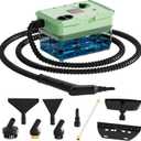 Handheld Steam Cleaner 2500W,10s Fast Heat-Up & 50.73OZ Large Tank,Pressurized Portable Steamer with 9 Accessories for Home,Car,Kitchen,Bathroom,Floors,Grout,Tile,Upholstery (Green)