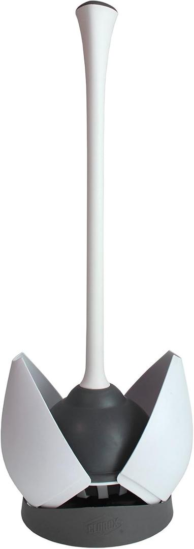 Clorox Toilet Plunger with Hideaway Caddy  Toilet Plunger for Bathroom, Bathroom Organizers & Storage, Bathroom Accessories, Toilet Unclogger, Plunger with Holder (1-Pack)