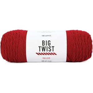 Craftz Worsted Yarn (Deep Red) - 100% Acrylic, 6 oz, 380 Yards