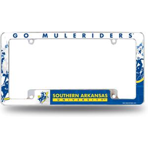 Rico Industries NCAA Standard 12" x 6" Chrome All Over Automotive License Plate Frame for Car/Truck/SUV (S Schools)