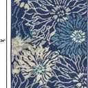 Nourison Home Passion Navy Ivory 1'10" x 2'10" Area Rug - Easy Clean, Non Shedding, Bed Room, Living Room, Dining Room, Kitchen (2' x 3')