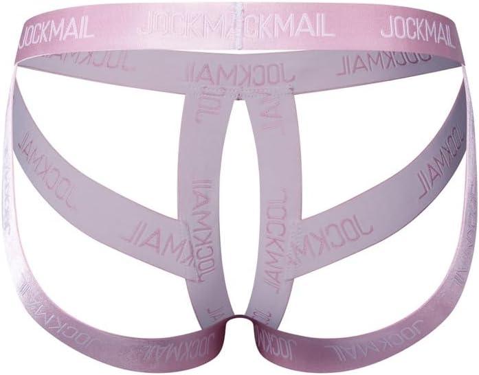 JOCKMAIL Men's Jockstrap Underwear Jock Strap Thongs Athletic Supporters Jockstraps for Men (Pink)