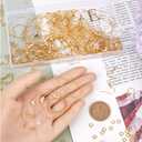 520pcs Gold Earring Beading Hoops Hoop Earrings Findings Brass Circle Round Golden Beaded Hoops Ear Nuts Findings Bulk for Jewelry Making Women DIY Accessories Components Supplies Kits