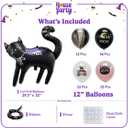 2 x HOUSE OF PARTY Halloween Balloons for Hocus Pocus Halloween Decorations - Black Cat Foil Balloons 30 Inch and 50PCS Witch Cat Latex Balloons for Party Decorations Office Birthdays School Classroom