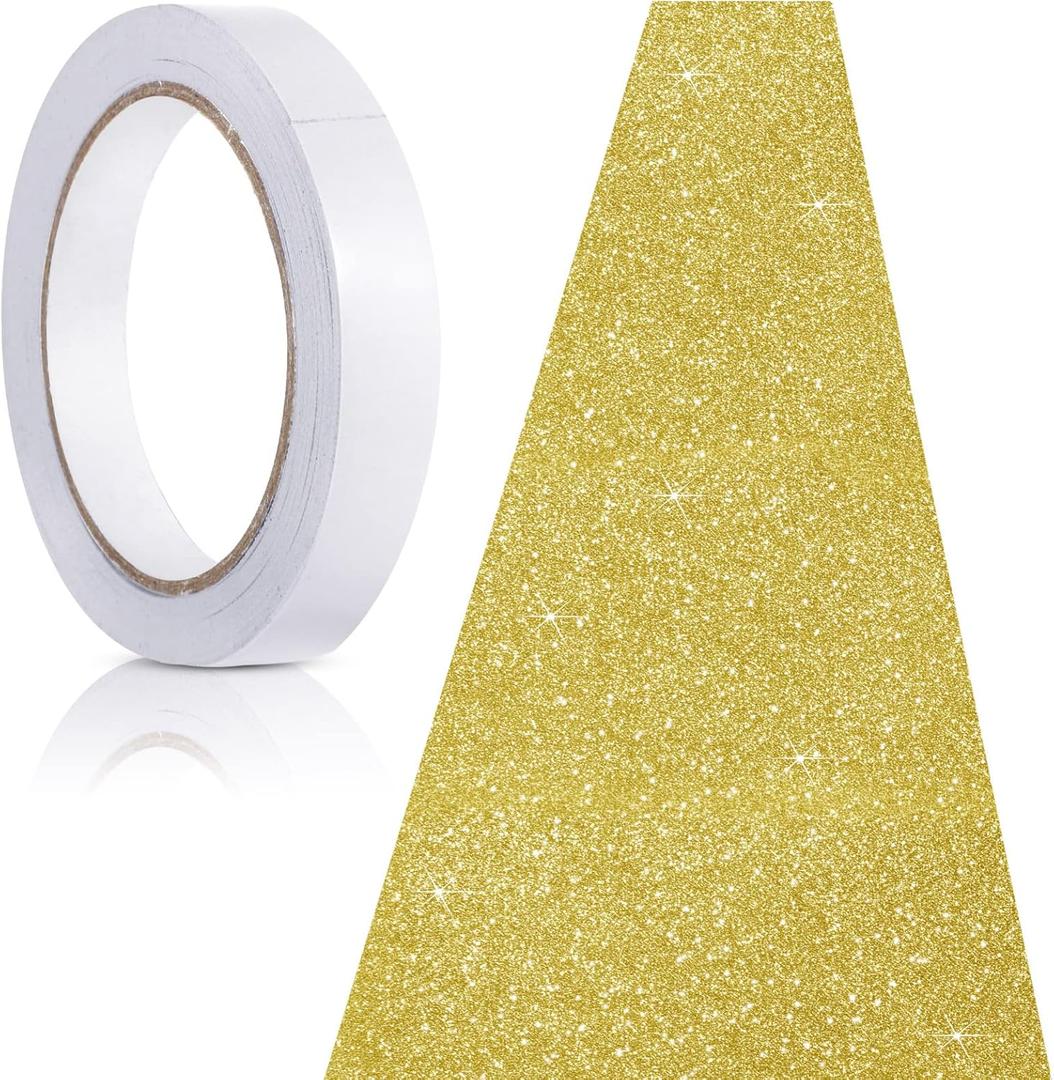 Tatuo Carpet Runner 2.46 x 30 ft Runway Rug 55 GSM Thickness with Carpet Tape for Prom Graduation Wedding Outdoor Indoor Hallway Movie Party Decoration Rug(2.46 x 30 Feet,Glitter Gold)