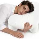 Side Sleeper Pillow with Arm Holes, Ergonomic Arm Tunnel for Shoulder Pain Relief, Adjustable Height Neck Pillow for Adults, Plush Down & Foam for Comfortable Sleep, 1PC Pillowcase, 18"X27"