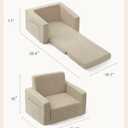 Toddle & Kids Chair,2-in-1 Soft Toddler Couches that Fold Out,Toddler Chairs Comfy 1-3 Years Old,Convertible Sofa to Lounge,Beige