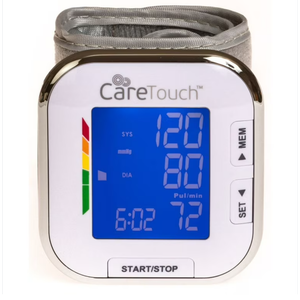 Care Touch Digital Wrist Blood Pressure Monitor with Batteries and Carrying Case Included