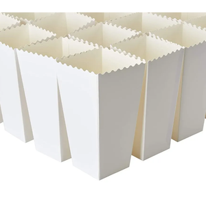 BLUE PANDA 100 Pack White Popcorn Boxes Bulk for Party - White Popcorn Containers for Movie Night & Carnival Decorations - 46 oz Paper Box (7.8 x 4.25 x 4.25)