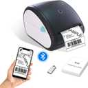 Thermal Label Printer 4x6, Bluetooth Shipping Label Printer for Small Businesses, with Built-in Paper Holder, Compatible with Amazon Shopify USPS