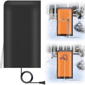 Electric Heated Outdoor Faucet Cover for Faucet and Pipe, Extra-Large 2513.7Oxford Fabric Spigot Heater & Freeze Protector with Overheat Protection, 57W Quick Heating for RV Home Winterizing