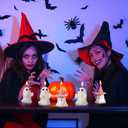 2 x Minatee 4 Pieces Halloween Ghost Candles Large Scented Spooky Cute Pink Witch Hat Candles Gifts for Halloween Party Boo Basket Stuffers Home Table Decor, 2 Style (White)