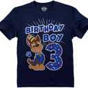 Paw Patrol Chase 3rd Birthday Boy Shirt - Toddler T-Shirt Gift Outfit for Party - Clothes for 3 Year Old Boys (4T, Blue)
