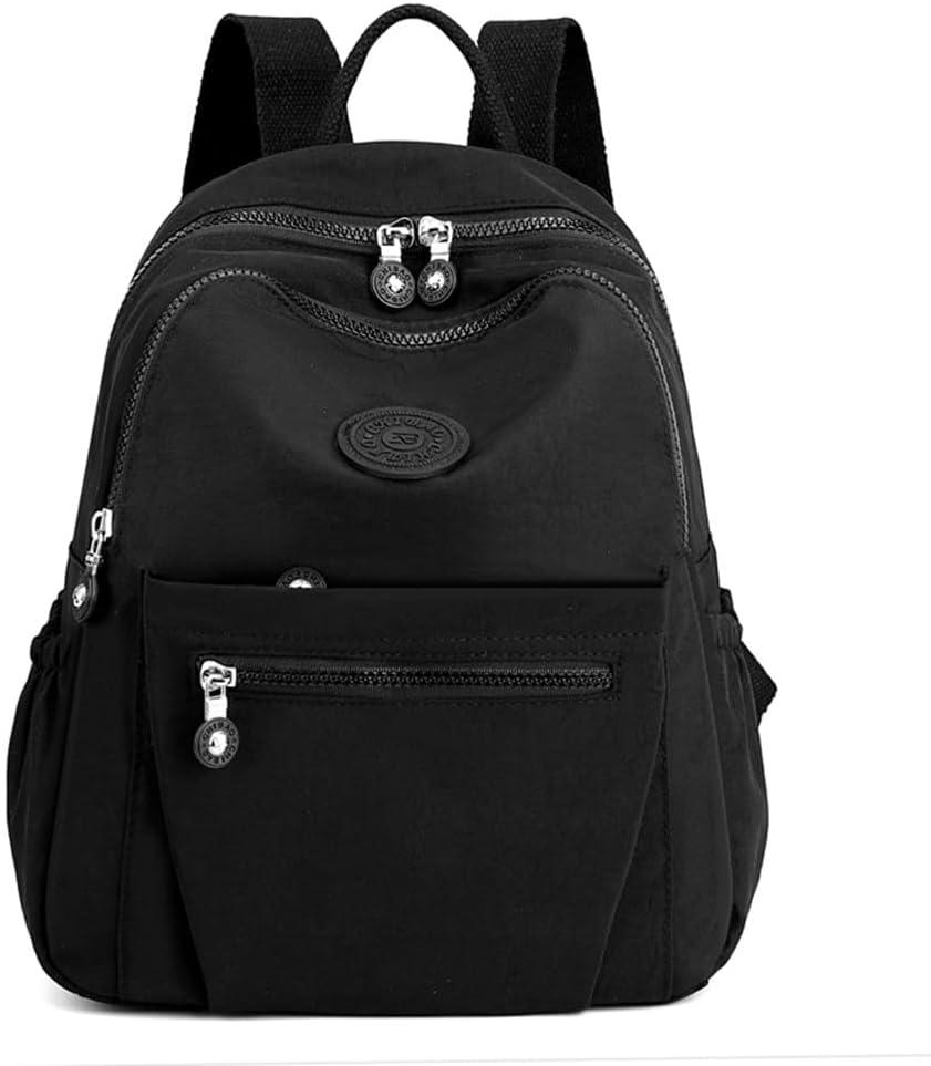 Mini Nylon Women Backpacks,11L Small Ladies backpacks Casual Lightweight Women Shopping Travel Daypack (Black)