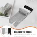 3 Pairs Mid-Tube Cotton Tabi Toe Socks Unisex Split Toe Socks for Men Women Comfortable Elastic Fit for Yoga Sports and Casual Wear