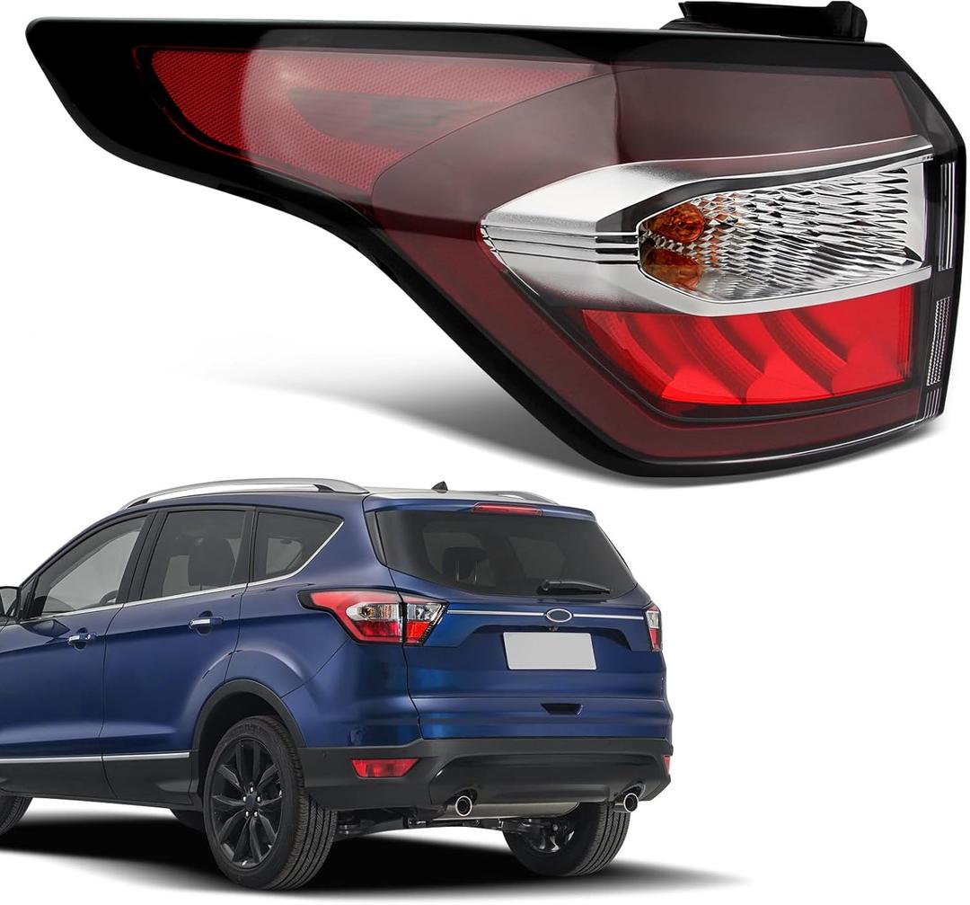Tail Lights Compatible with Ford Escape Kuga 2017 2018 2019 Rear Brake Lights Assembly OE Factory Style Taillights (Left Driver Side)