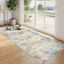 2X6 Washable Runner Rug for Hallway: Soft Neutral Modern Abstract Area Rug - Non-Slip Low Pile Long Throw Indoor Carpet for Kitchen Entryway Kitchen Bedroom Laundry Bathroom - Multicolor