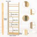 6 Tier Behind The Door Bookshelf, Space Saving Behind The Door Bookcase Wooden Kids Wall Bookcase for Bedroom Living Room Playroom (Wood), 59.5cm X 10cm X 177.5cm