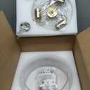 Gold Flush Mount Ceiling Light: 3 Lights 12" Drum Ribbed Glass Chandelier