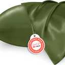 Bedsure Satin Pillowcase for Hair and Skin Queen - Moss Silky Pillowcase 2 Pack with Envelope Closure, Similar to Silk Pillow Cases, Olive Green Decor Gifts for Women Men, 20x30 Inches, 2pcs