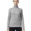 Leapstride Women's Turtleneck Slim - Fit Long Sleeve Base Layer Top, Space - Dyed Pattern, Sport Jersey for All - Round Activities
