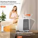 Portable Space Heater, 800W/500W Energy Efficient Desk Heater for Indoor Use, PTC Fast Heating Ceramic Desktop Heater for Home Bedroom Office Desk(White)