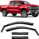 Voron Glass in-Channel Extra Durable Rain Guards for Trucks Chevrolet (Chevy) Silverado/GMC Sierra 1500 2019-2026 Double Cab, Window Deflectors, Vent Window Visors, 4 Pieces - 230091