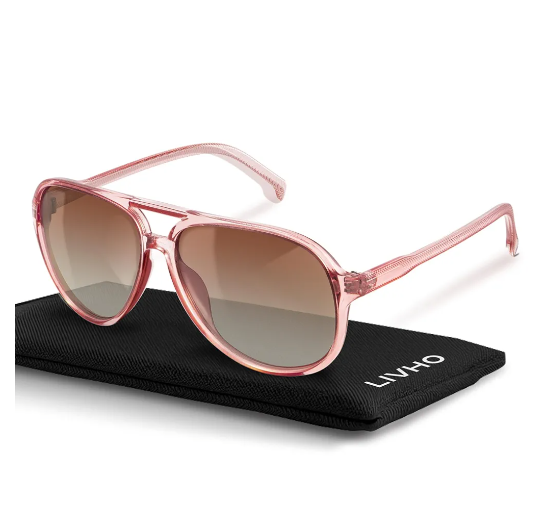 livho Trendy Polarized Aviator Sunglasses Women Men, Retro Sun Glasses for Women Men 2025, Oversized UV Protection Shades
