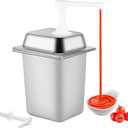 3.4Quart Sauce Pump Dispenser Condiment Dispenser with 2 Pumps, Pump Dispenser for Syrup Ketchup Dressing BBQ Sauce