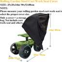 Rolling Garden Stool Cart Work Seat Cover Heavy Duty Waterproof Wagon Scooter Cover Adjustable Extendable Steer Handle Swivel Seat Dust Cover for Outdoors Lawns Yards