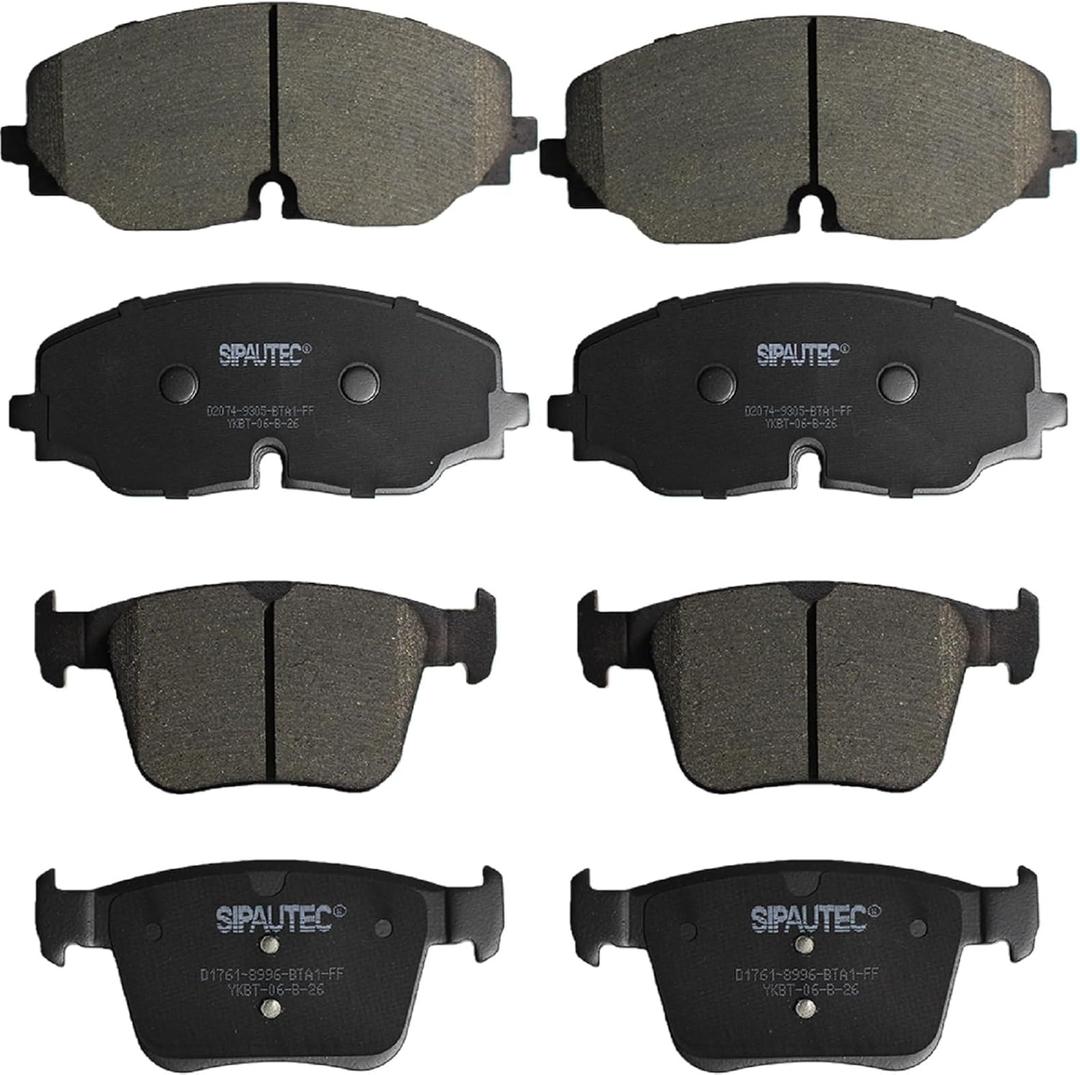 SIPAUTEC-Premium Ceramic Brake Pads,Front and Rear 4-Wheel Set Fit For Volkswagen Atlas Cross Sport 2020 2021 2022 2023 2024,For Volkswagen Atlas 2018-2024