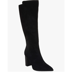 Juliet Holy Women's Knee High Boots Stacked Block Heel Pointed Toe Riding Boots 8