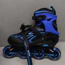 Only 1 Piece - 2PM SPORTS Vinal Inline Skates for Men with Light up Wheels Beginner Skates Fun Illuminating Outdoor Roller Skates for Kids and Adults - Azure X-Large