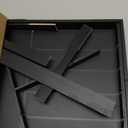 Bellsal Large Premium Bamboo Silverware Organizer - Expandable Utensil Drawer Organizer - 17"x19.6" Utensil Holder and Cutlery Tray with Grooved for Kitchen Flatware and Utensils(7-9 Slot, Black)