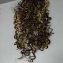 LONAI 4PC Clip in Hair Extensions, 100％ Pure Protein Silk Curly Hair Extension for Women, 26 Inch Long Soft Natural Hair Extensions-Medium Brown Ash Blonde Highlight