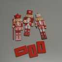 Thyle 3 Pcs Valentine Nutcracker Soldier 7 in Wooden Traditional Valentine Nutcrackers Figures Wood Veneer Tabletop Decoration for Desktop Fireplace Collectible Gifts(Red and Pink)