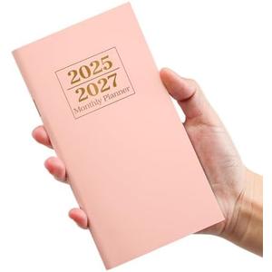 Pocket Calendar 2025-2027 for Purse, Two Year Monthly Planner Pocket Size, Jul 2025 to Jun 2027 Monthly Planner Small Size (6.5" x 3.5")-Pink, Pack of 5