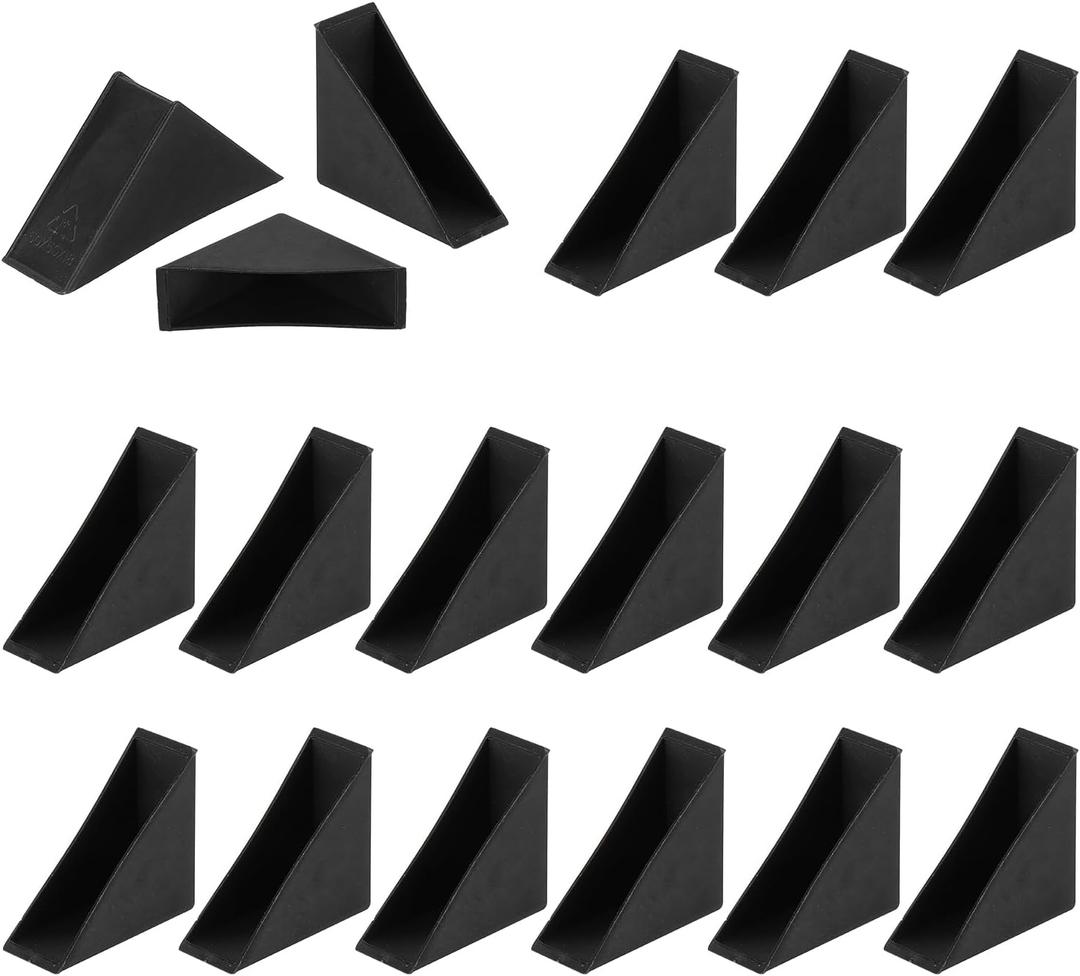 uxcell 30Pcs Triangle Glass Corner Protector, 0.71 x 2 Inch Plastic Glass Table Corner Protector Transport Corner Guard for Glass, Ceramics, Wood, and Steel(Right Angle, Black)