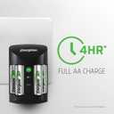 Energizer Recharge Pro Rechargeable AAA and AA Battery Charger With 4 NiMh Rechargeable AA Batteries, Provides a Full Charge in 3 Hours