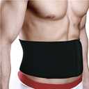 FakeFace Breathable Neoprene Compression Waist Trimmer Belt Lower Back Lumbar Support Brace Adjustable Exercise Band Wrap (X-Large (Pack of 1), Black)