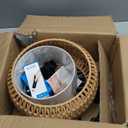 Arc Floor Lamps for Living Room Rattan Boho Floor Lamp with Remote Control,Dimmable LED Floor Lamp Wicker Lamp Shades Black Standing Lamp with 3 Color Temperature Tall Floor Lamps For Bedroom Corner (12Inch, Yellow)