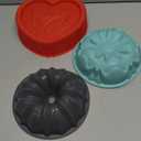 JOYPICKS 3 Pack Silicone Cake Molds Nonstick, Christmas Silicone Bundt Cake Pan, Baking Pan for Cake,Brownie Bread Jello and Pies, Tarts (Multiple colors)