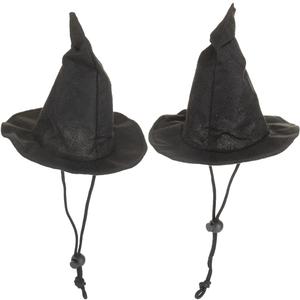 BinaryABC Halloween Pet Hat Witch Hat,Halloween Pet Costume,Cat Puppy Dog Halloween Party Costume Hat Accessories,2PCS