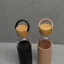 21oz Borosilicate Glass Water Bottles with Silicone Non-Slip Sleeve & Leak-Proof Lid-Reusable Drink Bottle for Office,Travel,Gym,Hiking-BPA Free,Ideal Gift for Home,Car &Fitness (Pink+Black)