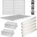 SafBbcue Grill Replacement Part Kit for Weber Genesis 300 Series, Stainless Steel 7524 Grill Grates, 7620 Flavorizer Bars, 7622 Heat Deflector Grills Parts for Genesis E/S310 E/S320 E/S330 Gas Grills