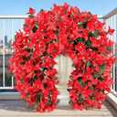 3Pack Faux Bougainvillea Artificial Flowers Plants for Outdoor Outside Decoration, Red Fake Flowers UV Resistant Look Real Silk Long Trailing Vines for Front Door Porch
