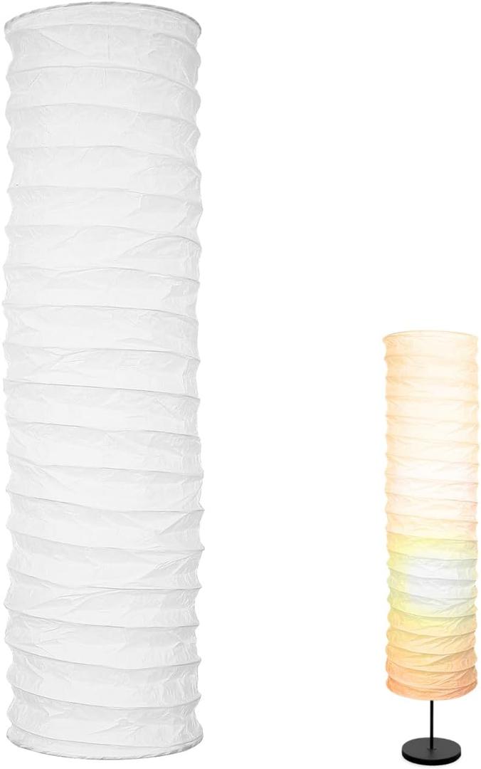 Cabilock Paper Floor Lamp Shade 37.4 Inch White Rice Paper Globe Lampshade for Living Room Bedroom Home Light Cover Soft Lighting Effect